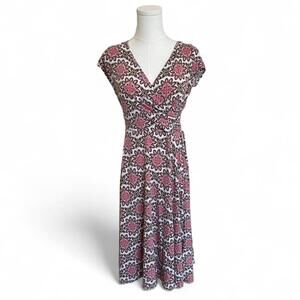 Dressbarn pink floral midi dress Sz. 8